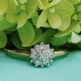 10k Yellow Gold .Round Diamond Cluster Ring DFR-25986