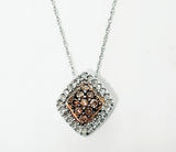 14k White Gold .25 CTW Espresso and White Diamond Cluster Pendant - DPD-25703