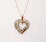 10K Rose Gold Diamond Heart Pendant -  DPD-26599