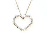 10k Rose Gold Baguette Diamond Open Heart Pendant - DPD-26640