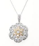 10k Yellow and White Gold Diamond Filigree Pendant -  DPD-26664