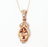 14k Rose Gold Morganite and Diamond Pendant - DPD-26665
