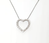14K White Gold Diamond Heart Pendant - DPD-26684