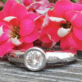 10k White Gold .40 Carat Round Bezel Diamond Engagement Ring - DSR-23616