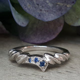 14k White Gold Sapphire Swirl Ring GCR-20086