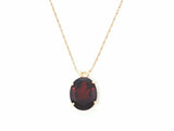 14k Yellow Gold Oval Garnet Pendant - GPD-19874