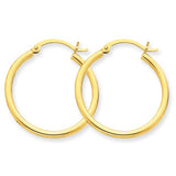 14k Yellow Gold Round Hoop Earrings GER-23419